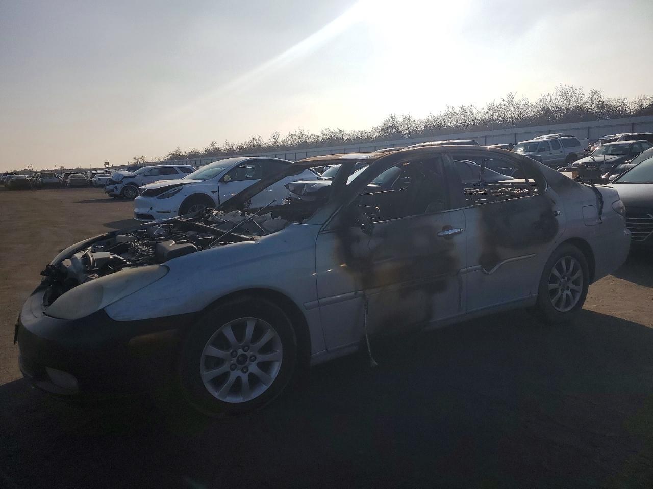 2002 Lexus ES 300, VIN JTHBF30G320032898 — Interior fire