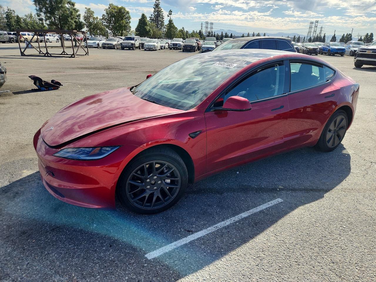 2024 Tesla Model 3 Long Range, VIN 5YJ3E1EB3RF755088 — Frame damage
