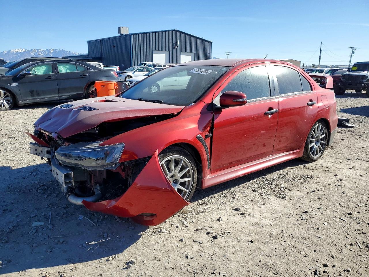 2015 Mitsubishi Lancer Evolution GSR, VIN JA32W8FV2FU012790 — Front end