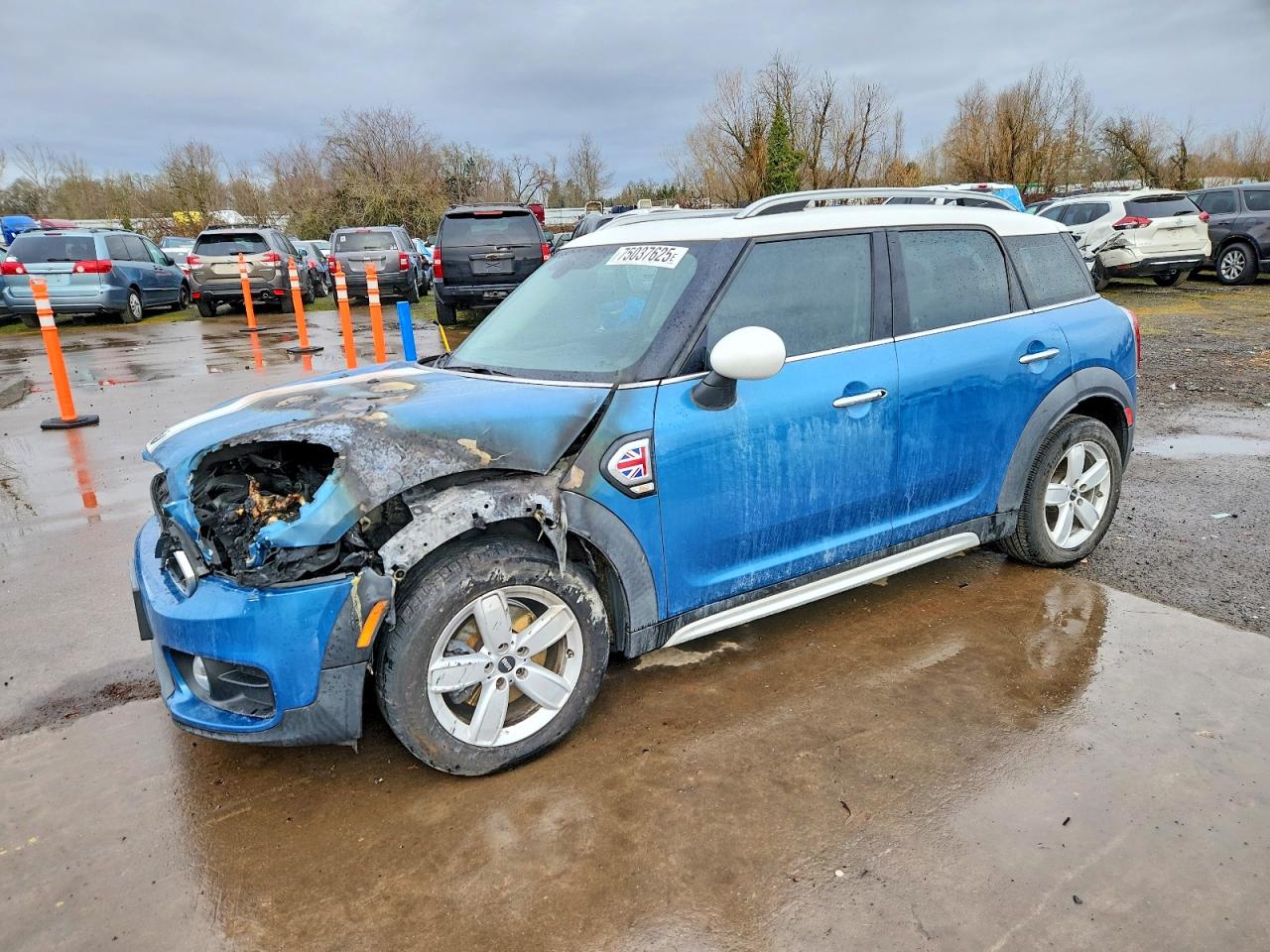 2017 MINI Countryman Cooper, VIN WMZYS7C31H3E06801 — Engine fire