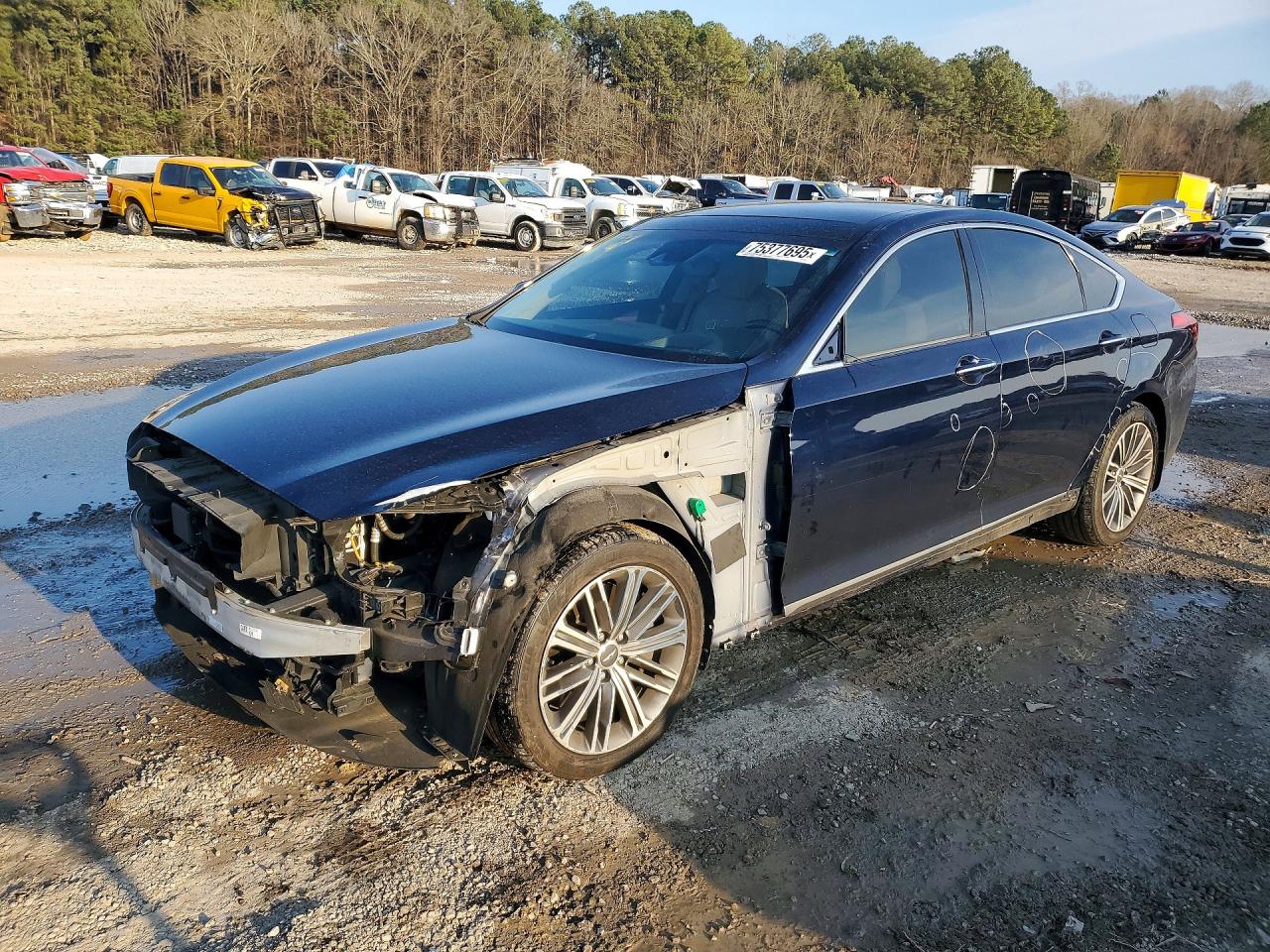 2019 Genesis G80 3.8L, VIN KMTFN4JE0KU310062 — Front end