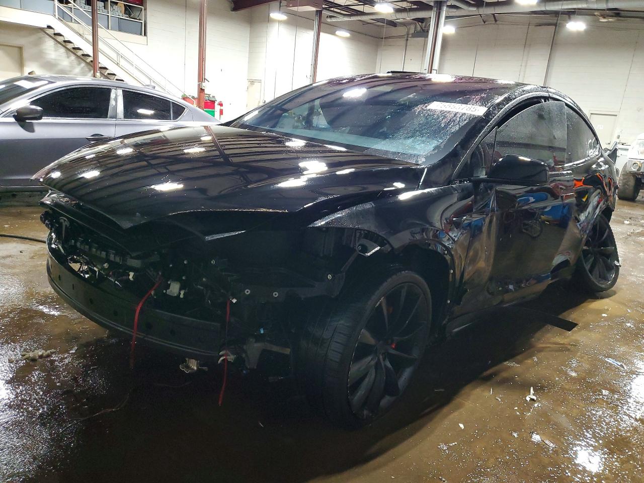 2019 Tesla Model X P100D, VIN 5YJXCBE4XKF190830 — Rear end