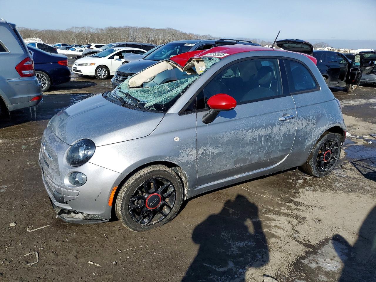 2015 FIAT 500 Pop, VIN 3C3CFFAR2FT648001 — Опрокидывание