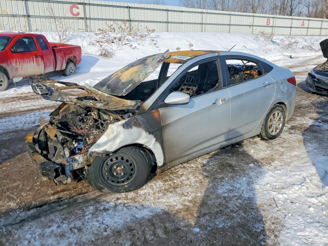 2012 Hyundai Accent GLS, VIN KMHCT4AE8CU197787 — Burn