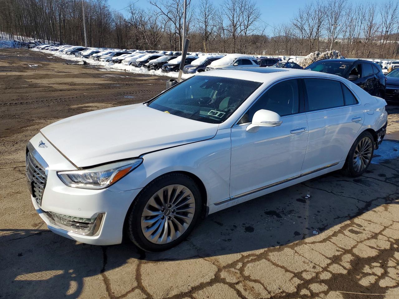 2019 Genesis G90 Premium, VIN KMTF34JA9KU058699 — Rear end