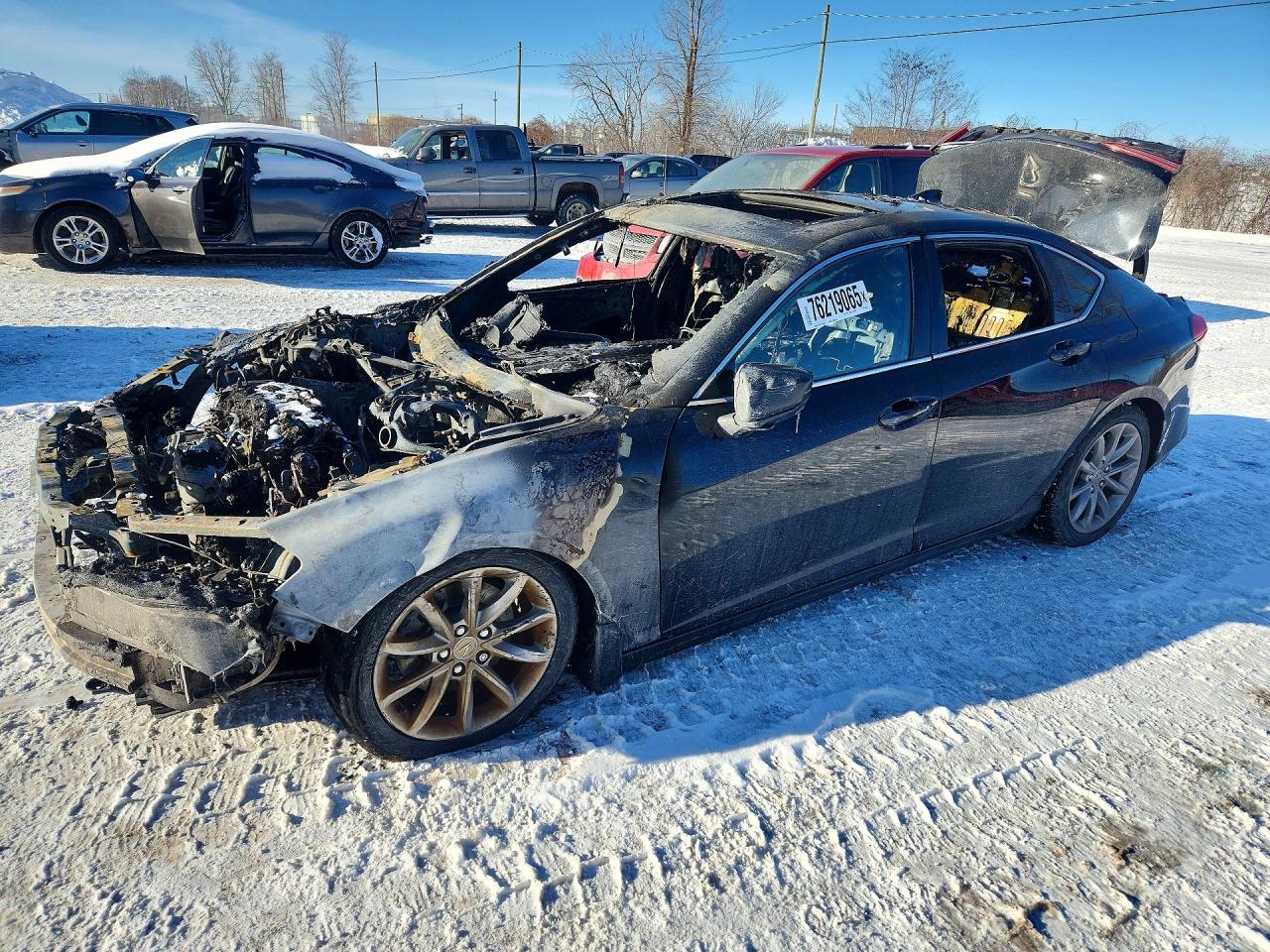 2021 Acura TLX, VIN 19UUB6F39MA801382 — Engine fire
