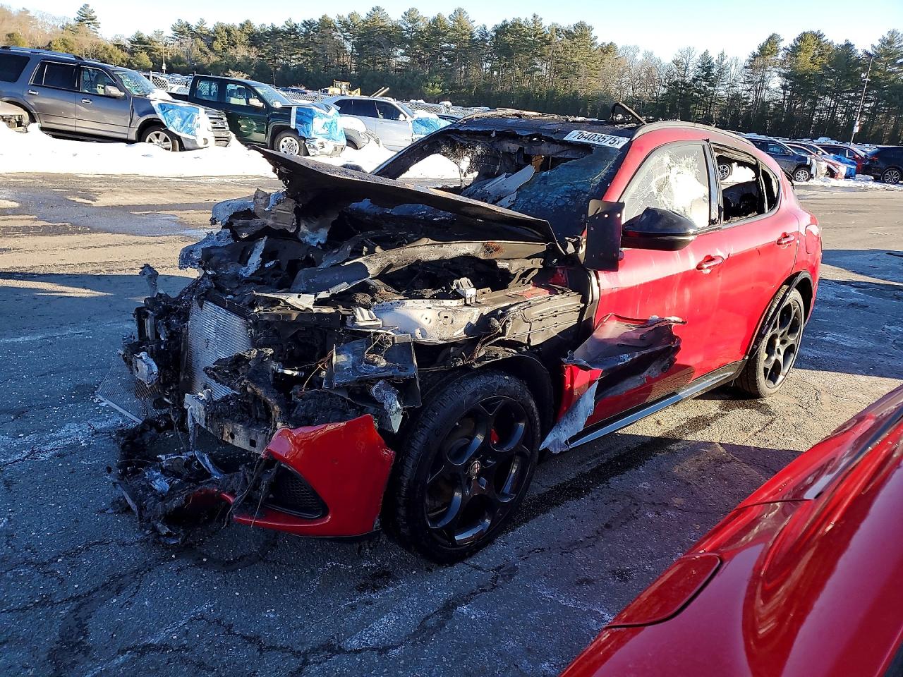 2024 Alfa Romeo Stelvio Veloce, VIN ZASPAKBN7R7D83317 — Burn