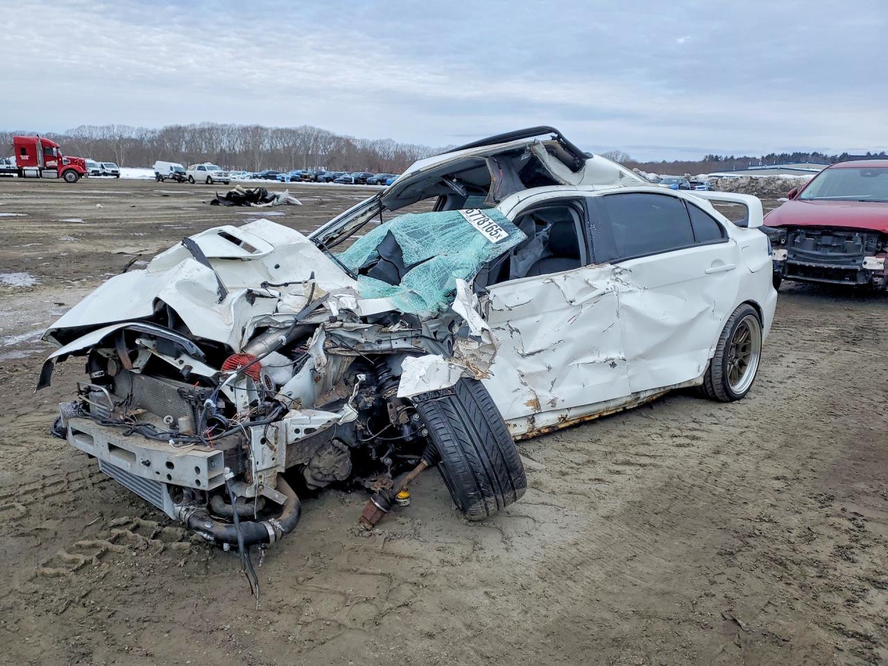 2015 Mitsubishi Lancer Evolution GSR, VIN JA32W8FVXFU012441 — Rollover