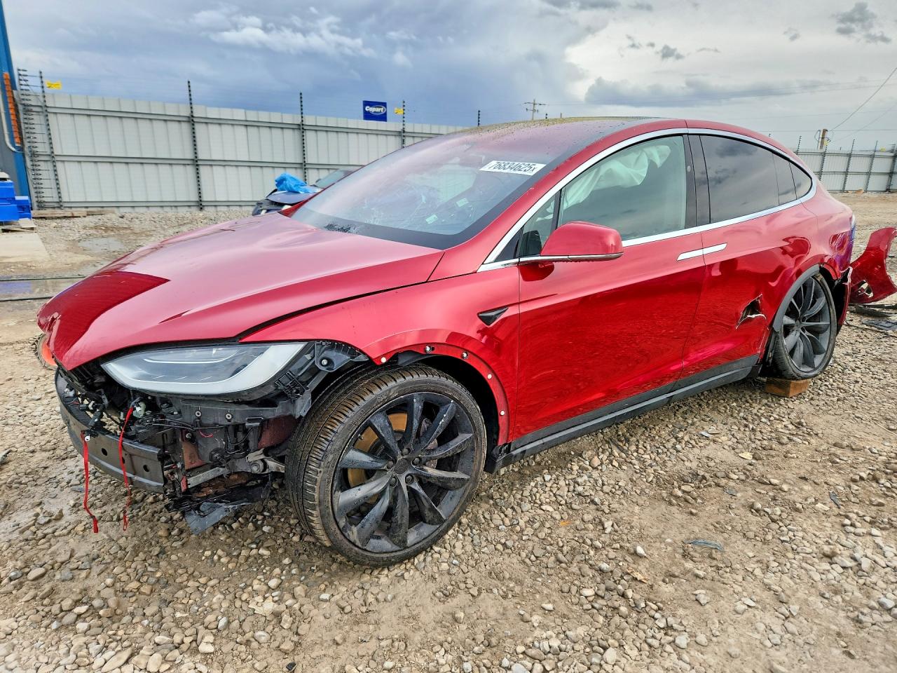 2018 Tesla Model X 75D, VIN 5YJXCBE2XJF113002 — Rollover