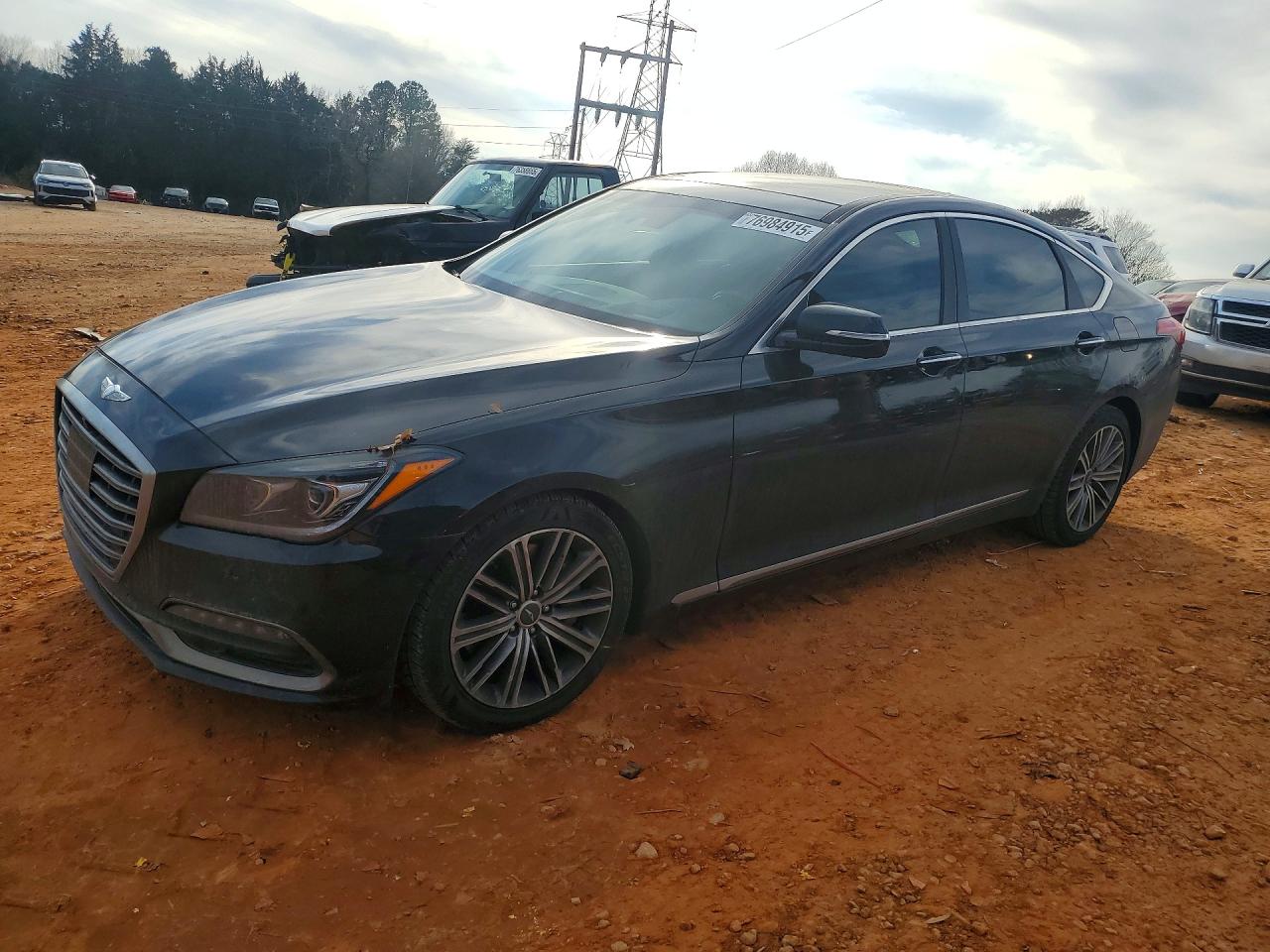 2019 Genesis G80 3.8L, VIN KMTFN4JE1KU325640 — Front end