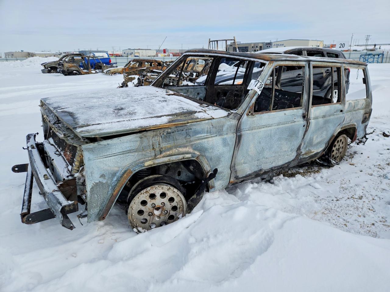 1991 Jeep Cherokee, VIN 1J4FJ88S0ML607218 — Interior fire