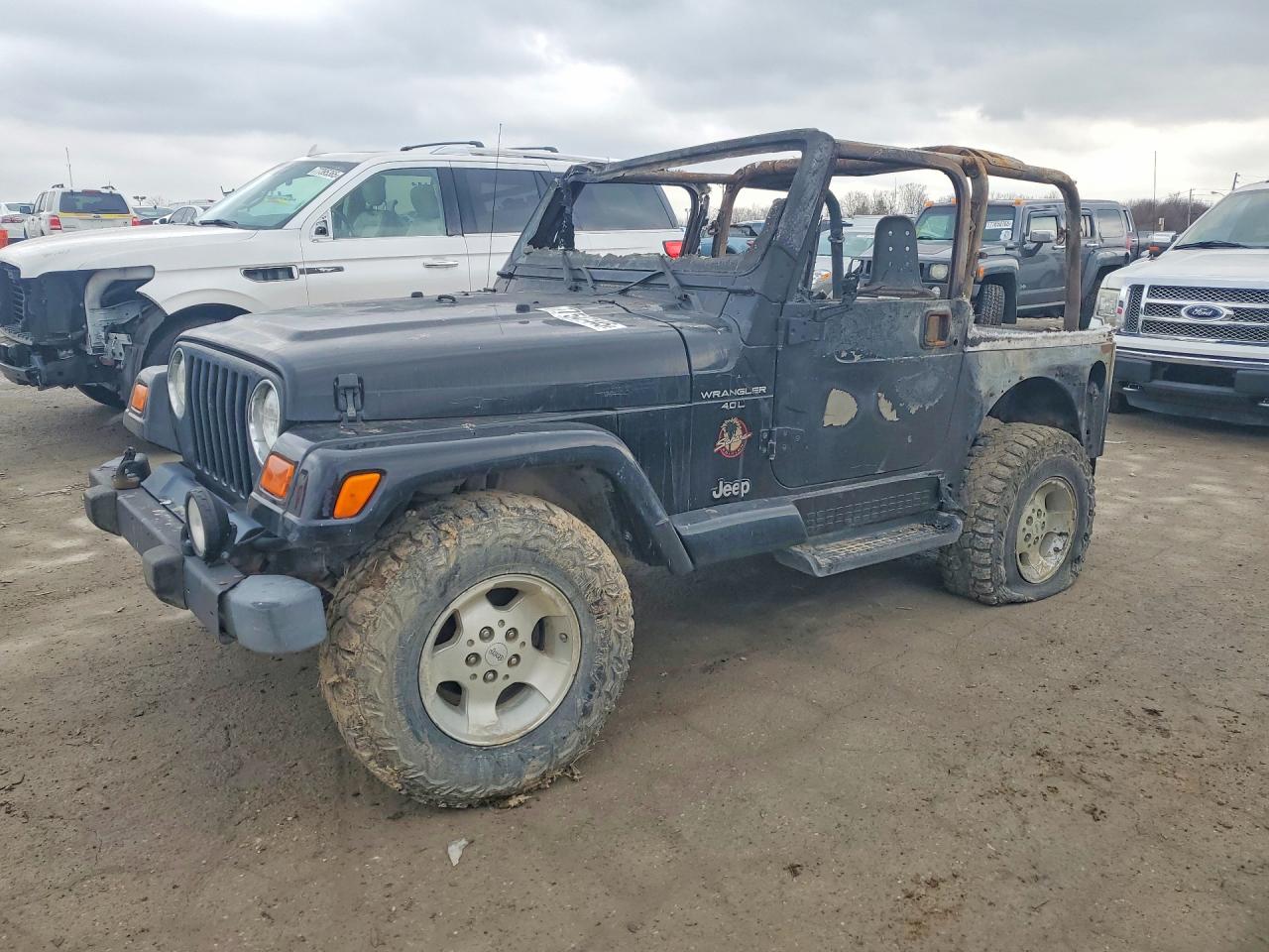 2001 Jeep Wrangler Sahara, VIN 1J4FA59S51P350462 — Interior fire