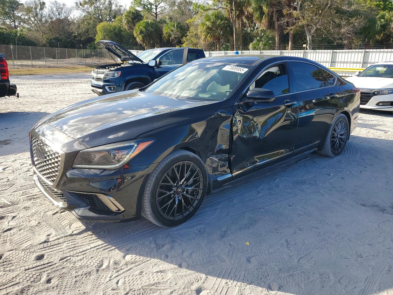 2019 Genesis G80 Sport, VIN KMHGN4JB1KU299478 — Front end