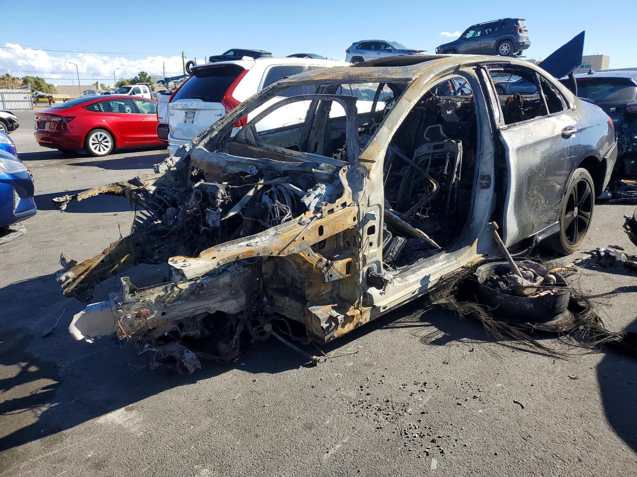 2017 Mercedes-Benz E 300 Sport, VIN WDDZF4KB0HA242732 — Engine fire