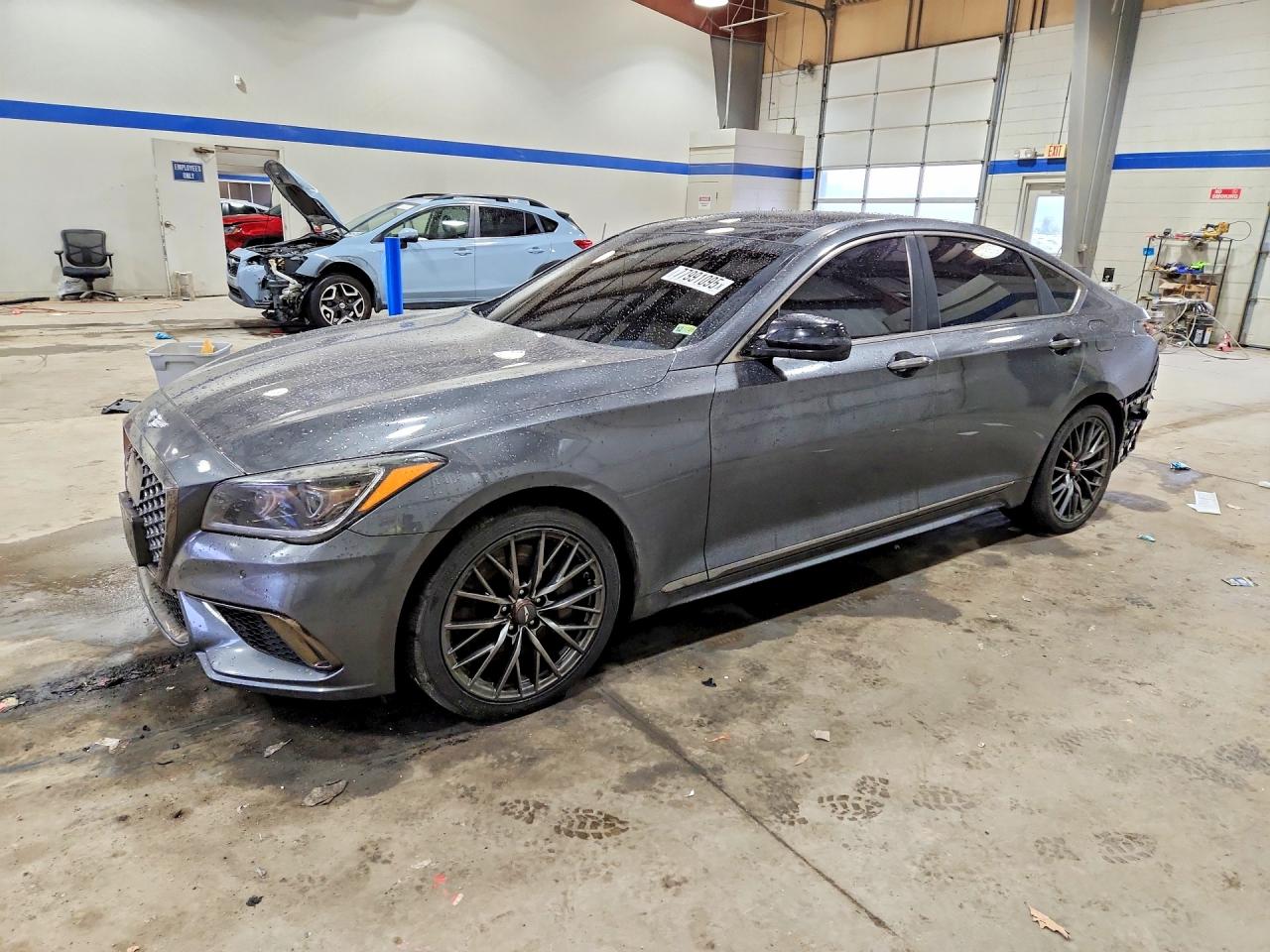 2019 Genesis G80 Sport, VIN KMHGN4JB2KU296279 — Rear end