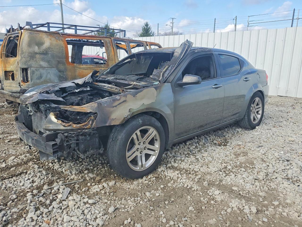 2012 Dodge Avenger SE, VIN 1C3CDZAB5CN265384 — Engine fire
