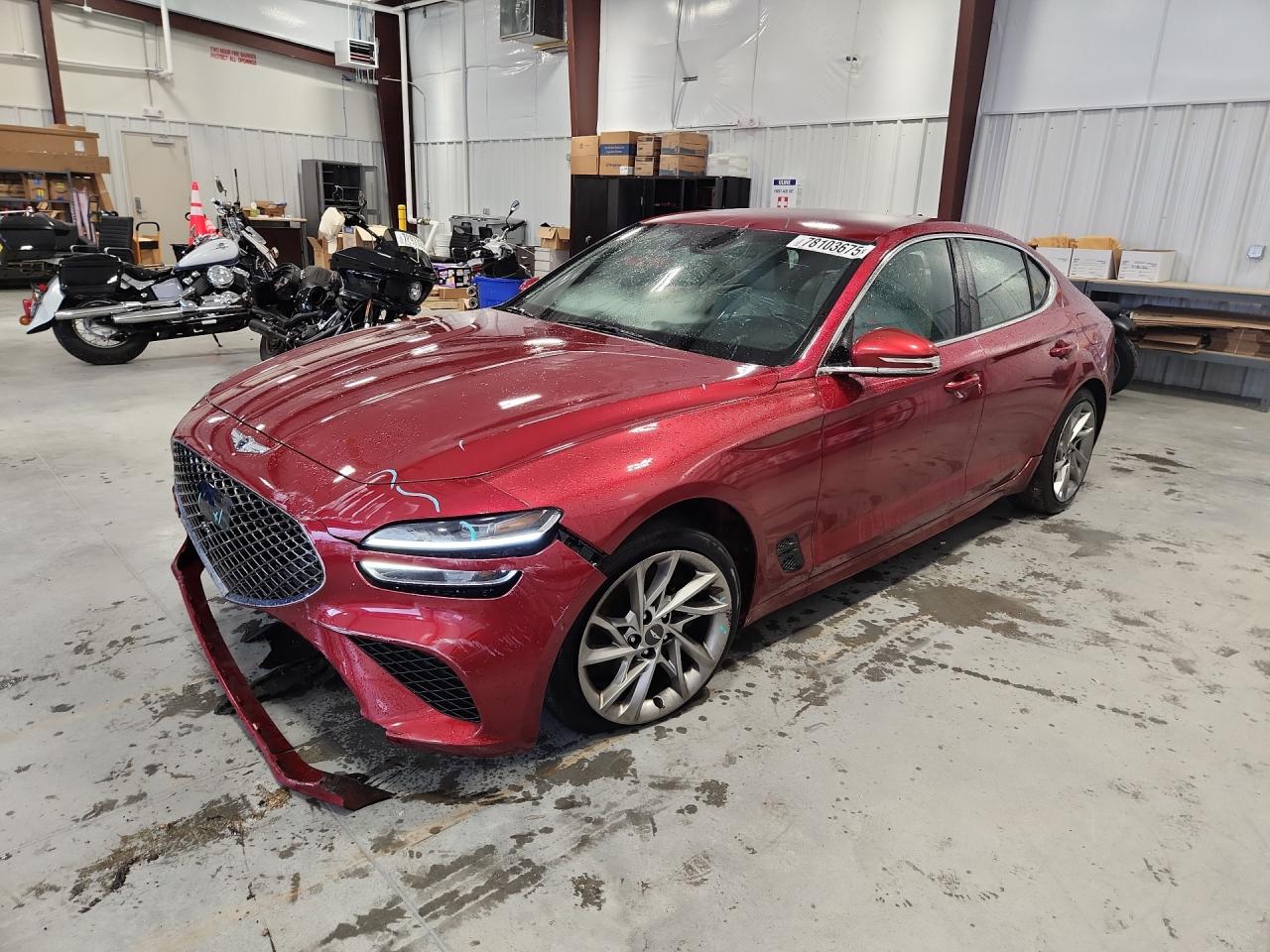 2022 Genesis G70 2.0T, VIN KMTG34TAXNU093421 — Front end