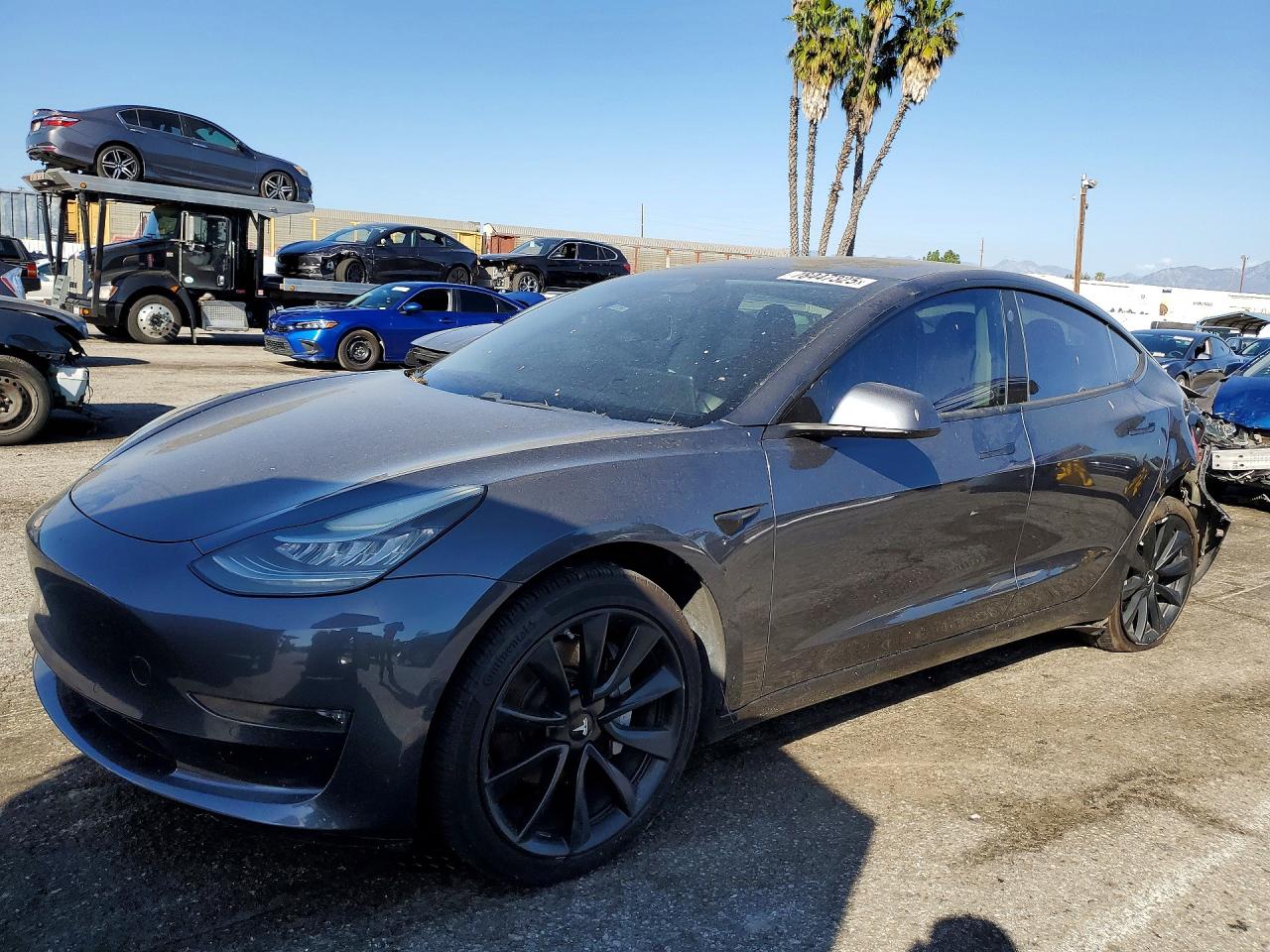 2018 Tesla Model 3 Long Range Battery, VIN 5YJ3E1EA0JF010892 — Rear end