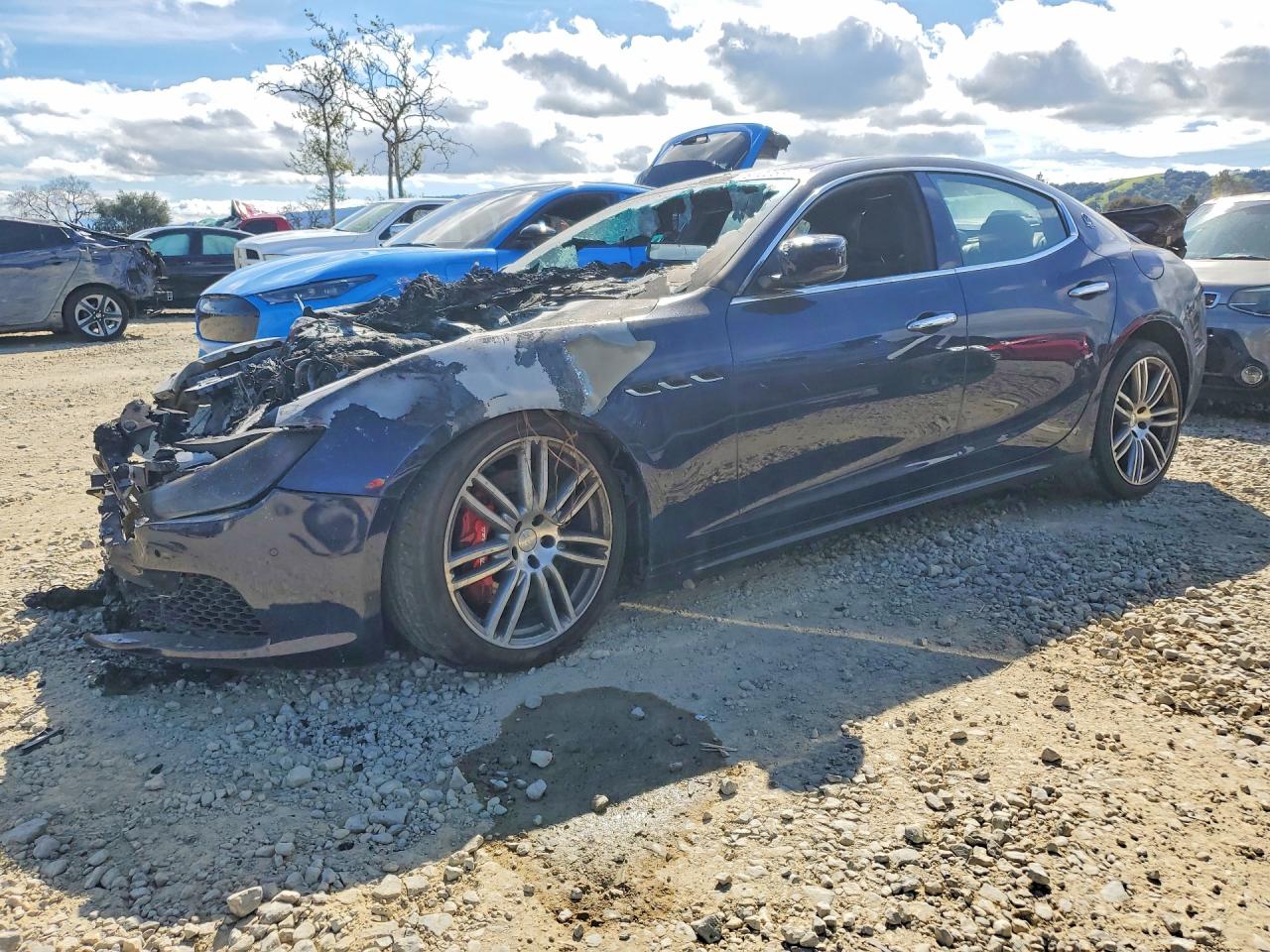 2015 Maserati Ghibli S Q4, VIN ZAM57RTA3F1146353 — Engine fire