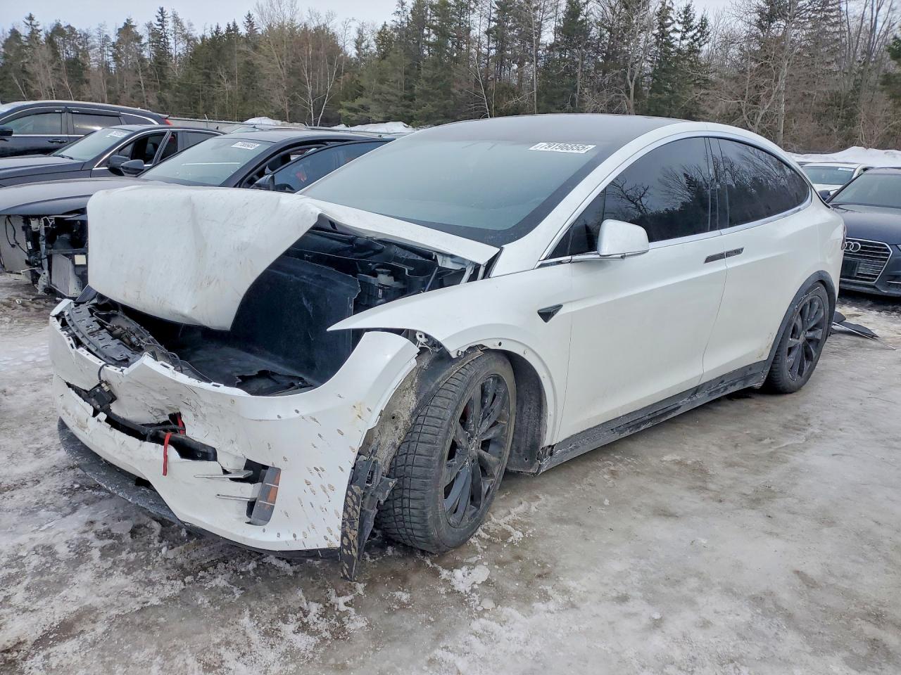 2019 Tesla Model X P100D, VIN 5YJXCDE44KF201171 — Front end