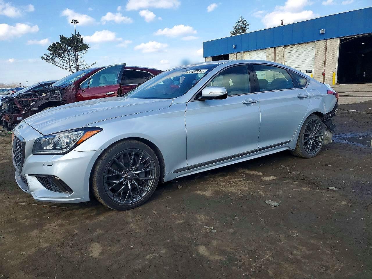 2019 Genesis G80 3.8L, VIN KMHGN4JEXKU292975 — Rear end