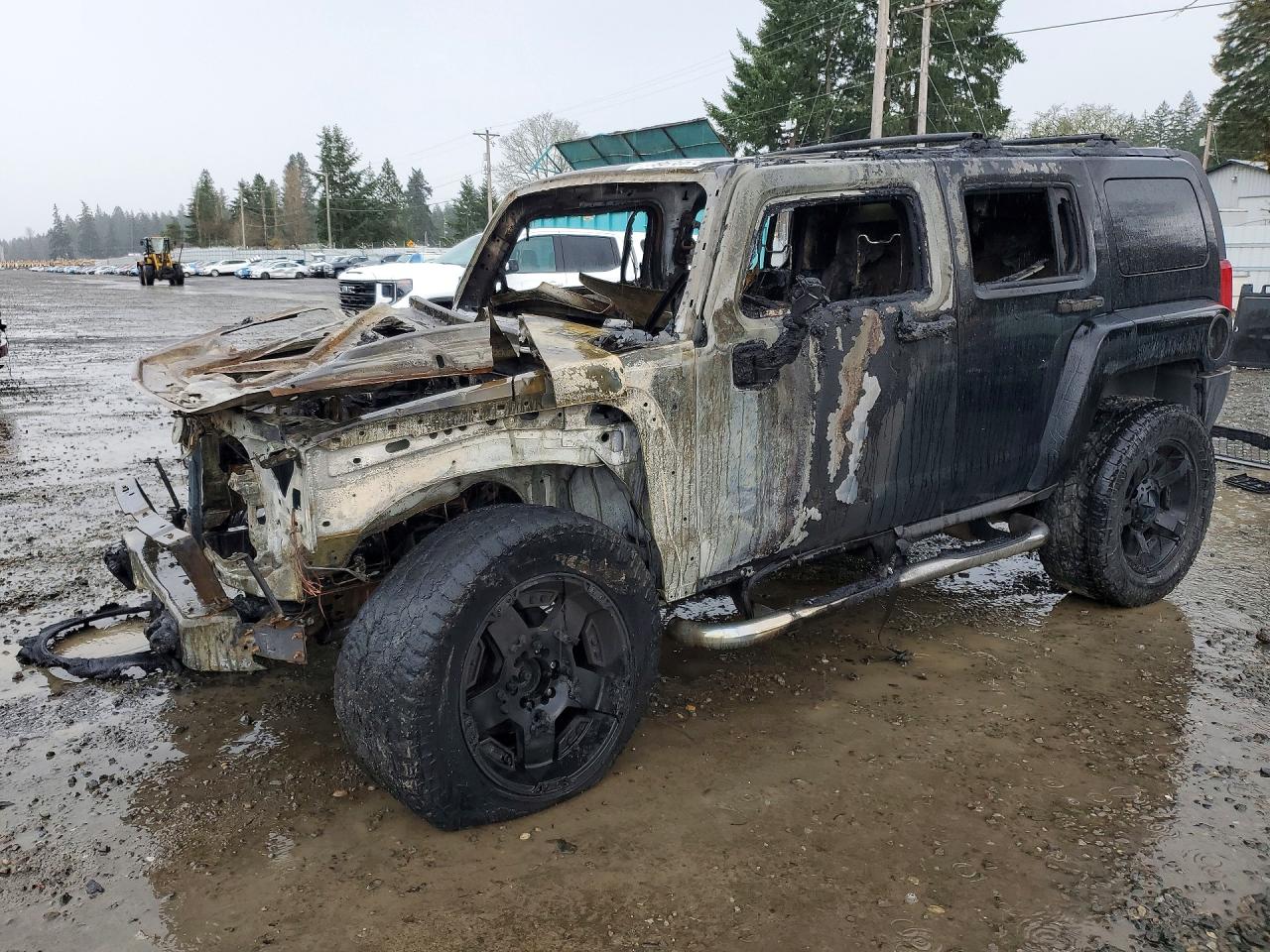 2007 Hummer H3 SUV, VIN 5GTDN13E178196664 — Burn