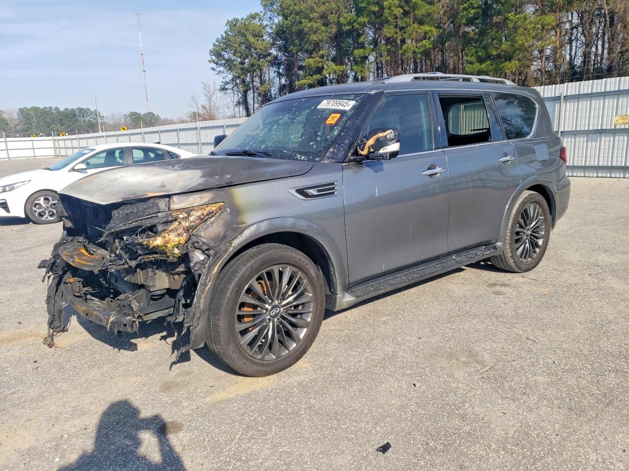 2021 Infiniti QX80 Luxe, VIN JN8AZ2AF5M9720912 — Engine fire