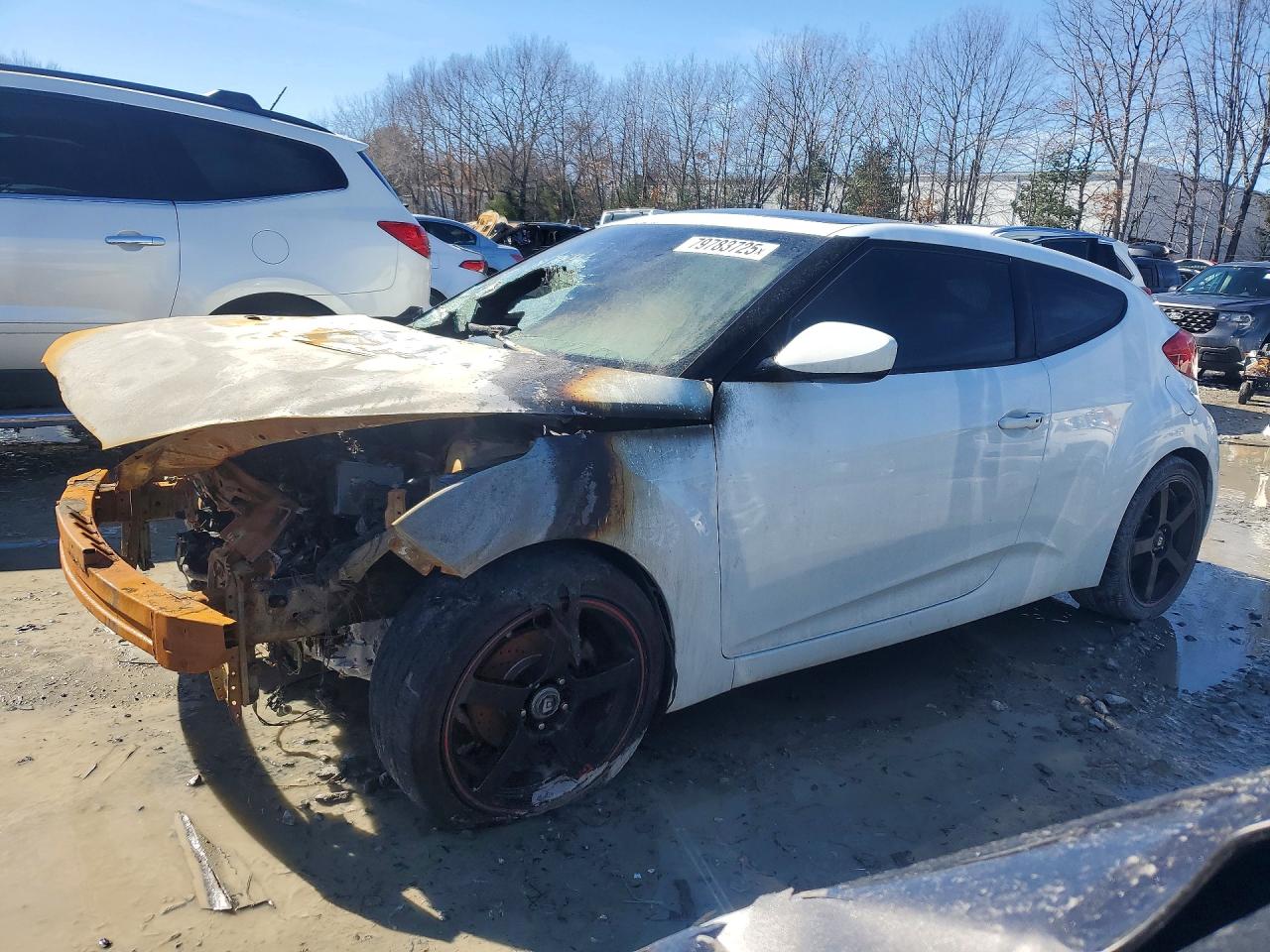 2012 Hyundai Veloster w/Gray Int, VIN KMHTC6ADXCU073023 — Engine fire