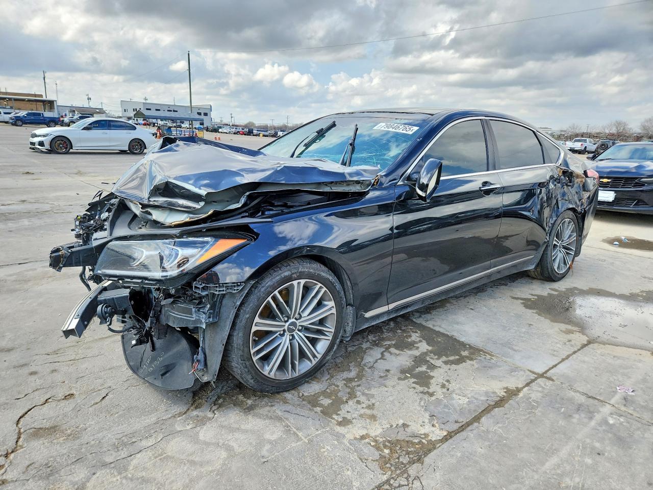 2019 Genesis G80 3.8L, VIN KMTFN4JE6KU327089 — Front end