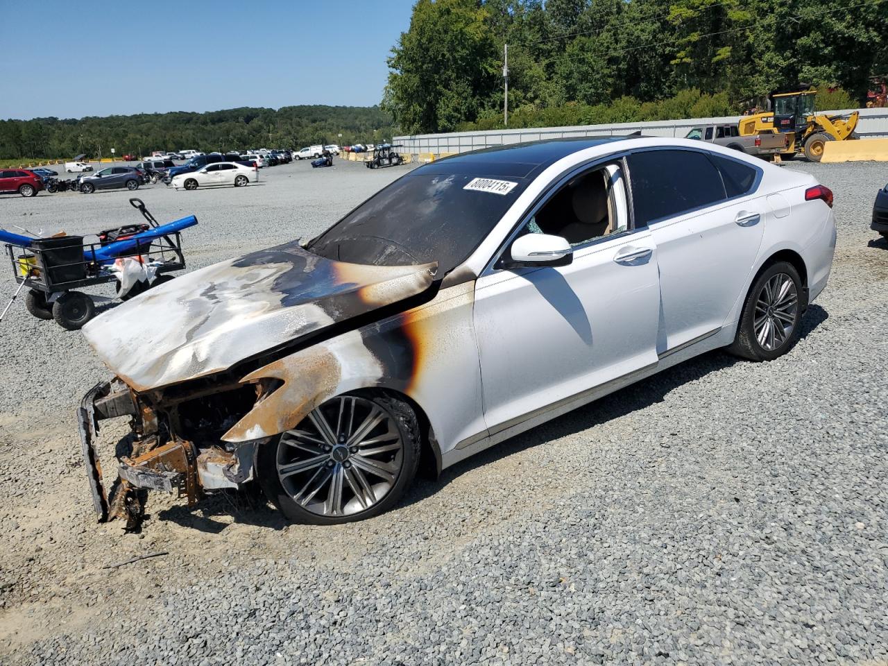 2018 Genesis G80 3.8L, VIN KMHGN4JE5JU266556 — Engine fire