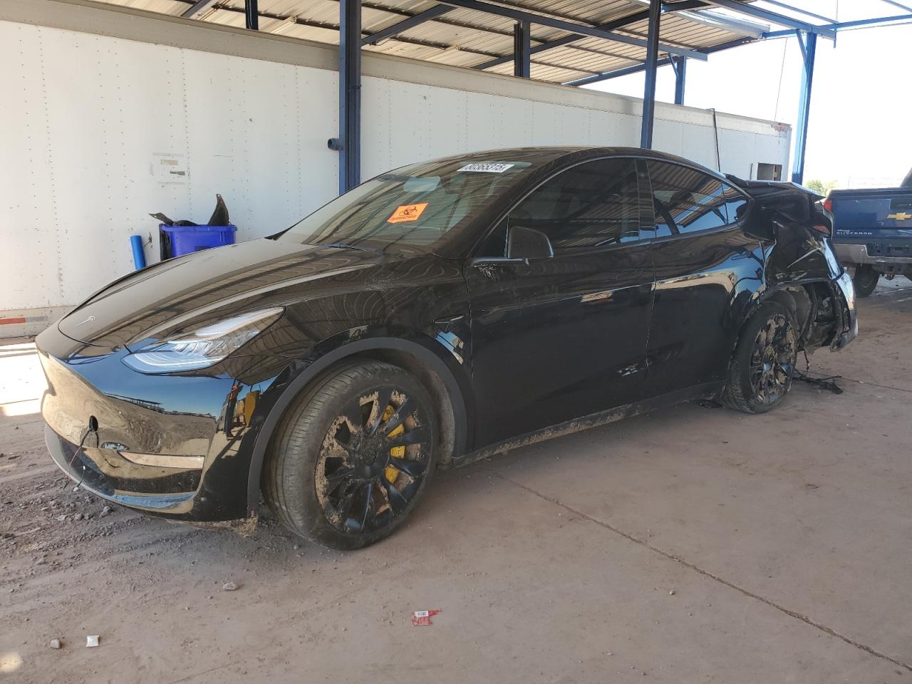 2021 Tesla Model Y Long Range, VIN 5YJYGAEE5MF232089 — Rear end