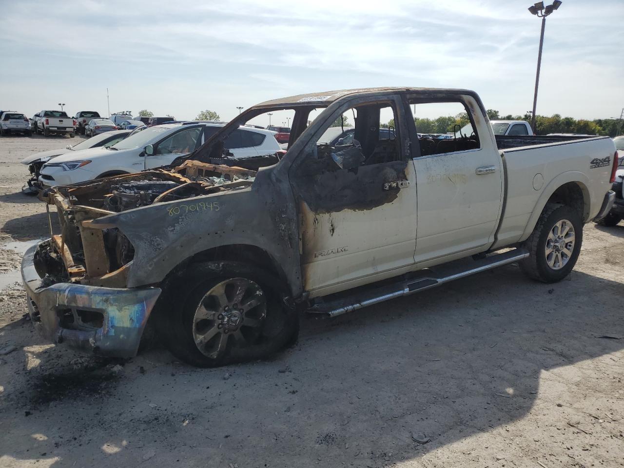 2019 Ram 2500 Laramie, VIN 3C6UR5FLXKG554044 — Engine fire
