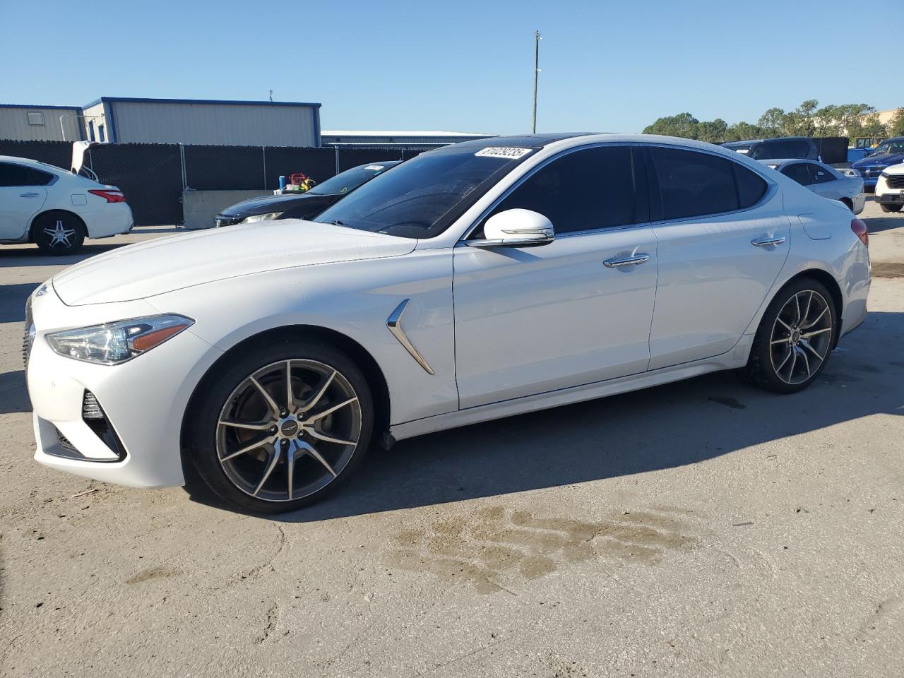 2019 Genesis G70 Advanced, VIN KMTG44LA8KU044310 — Rear end