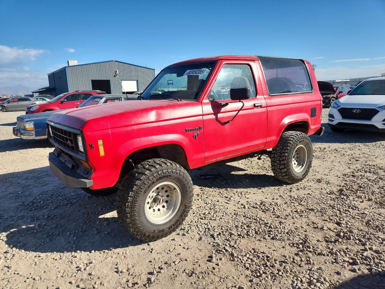 1985 Ford Bronco, VIN 1FMBU14S8FUB04523 — Engine fire