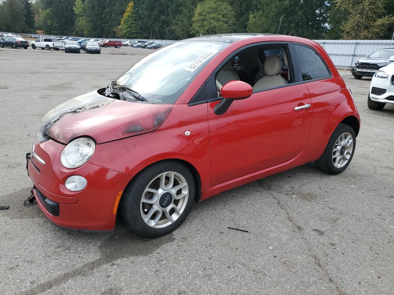 2012 FIAT 500 Pop, VIN 3C3CFFAR8CT335515 — Engine fire