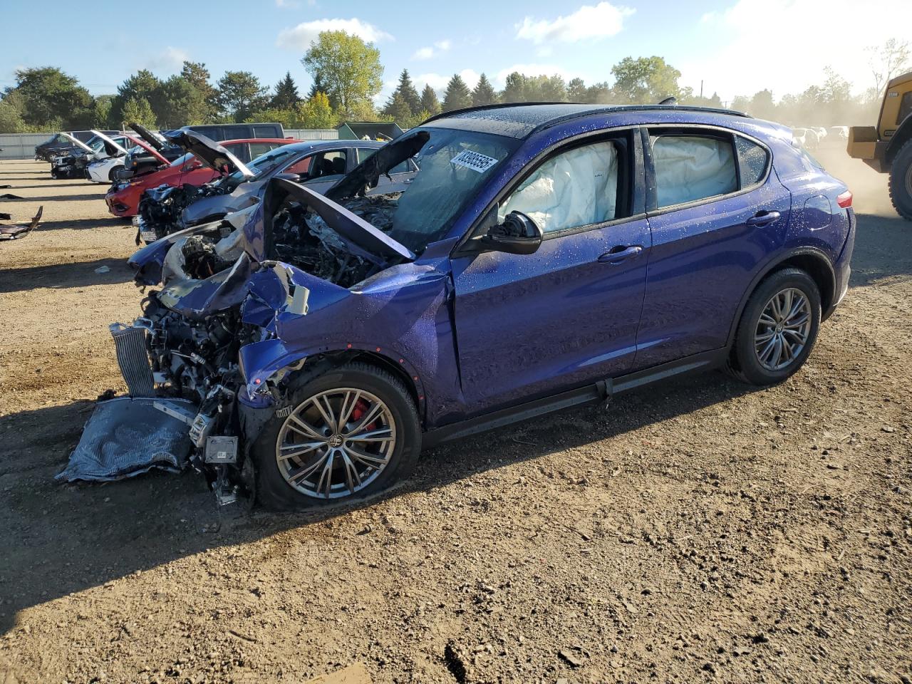2022 Alfa Romeo Stelvio Sprint, VIN ZASPAKAN9N7D36799 — Engine fire