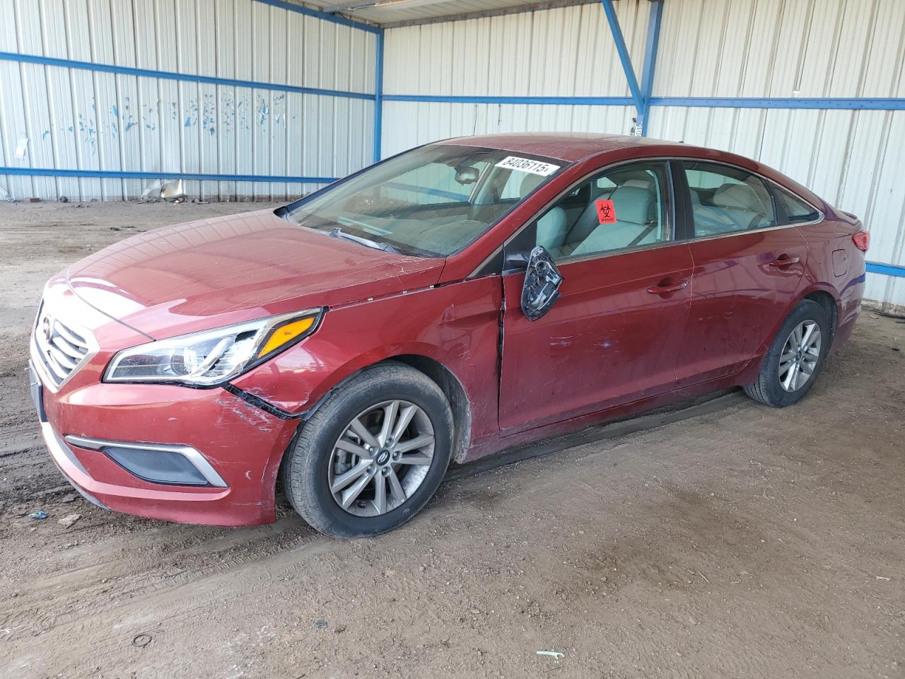 2016 Hyundai Sonata SE, VIN 5NPE24AFXGH371951 — Biohazard / chemical