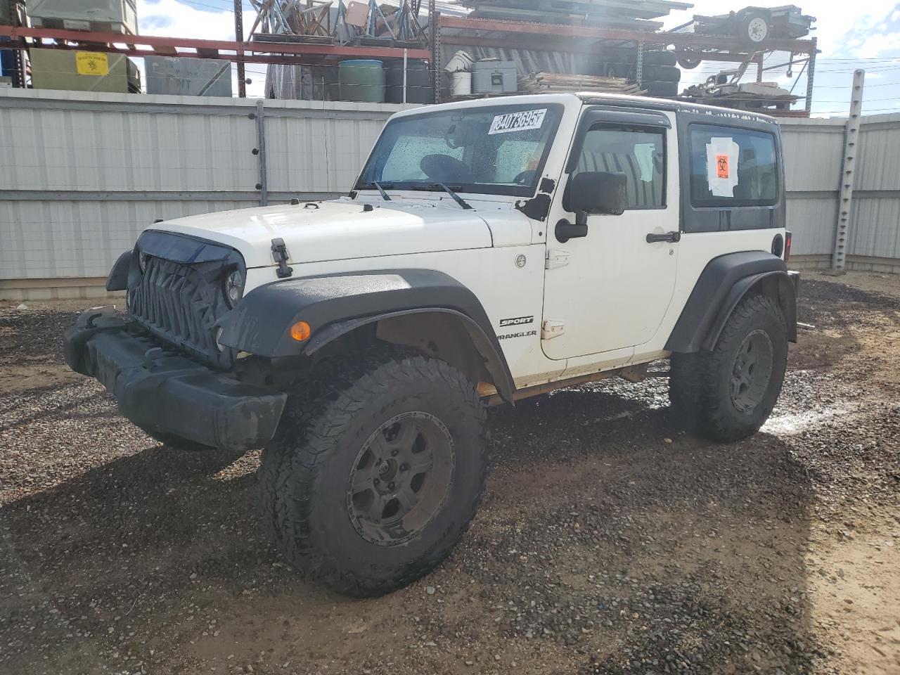 2014 Jeep Wrangler Sport, VIN 1C4GJWAG2EL167508 — Biohazard / chemical