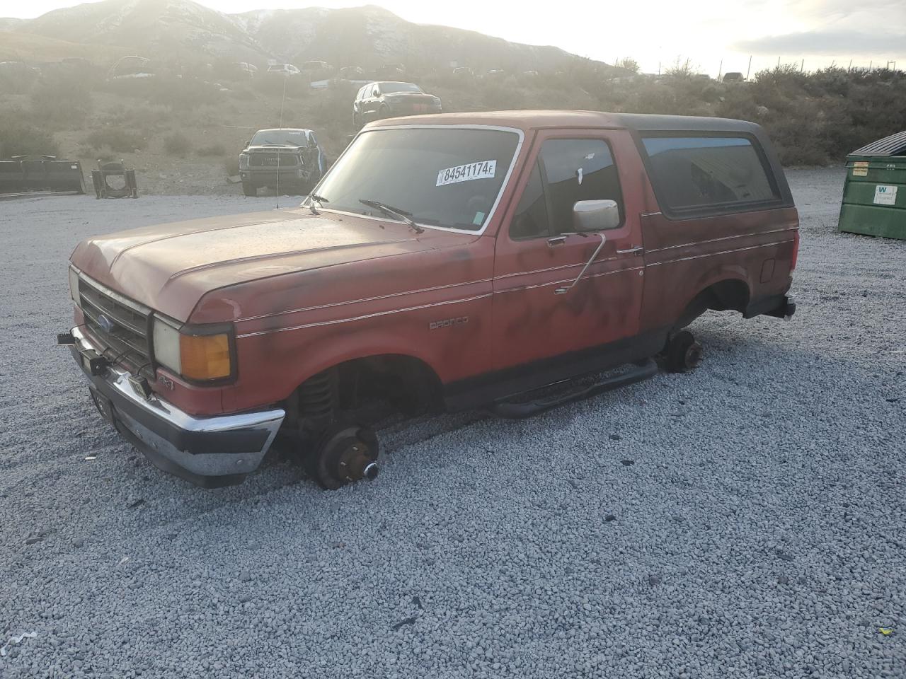 1991 Ford Bronco Custom, VIN 1FMEU15H6MLA23605 — Vandalism