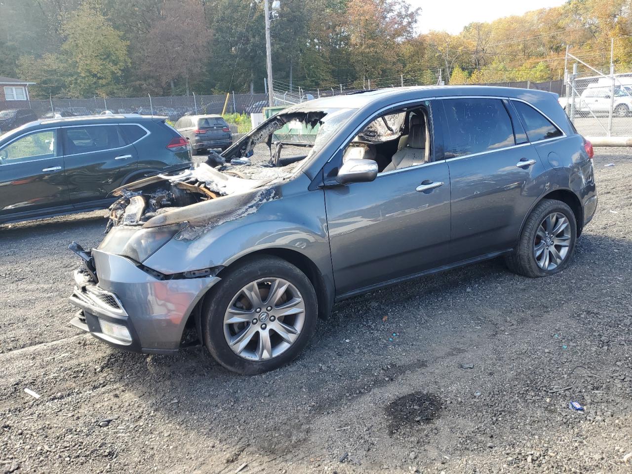 2010 Acura MDX Advance, VIN 2HNYD2H73AH527526 — Engine fire