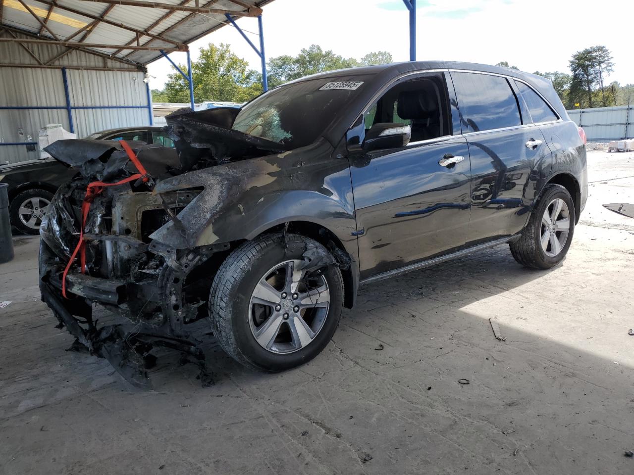 2012 Acura MDX Technology, VIN 2HNYD2H33CH542561 — Engine fire