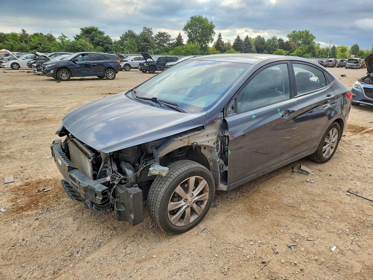2012 Hyundai Accent GLS, VIN KMHCU4AE9CU168327 — Front end
