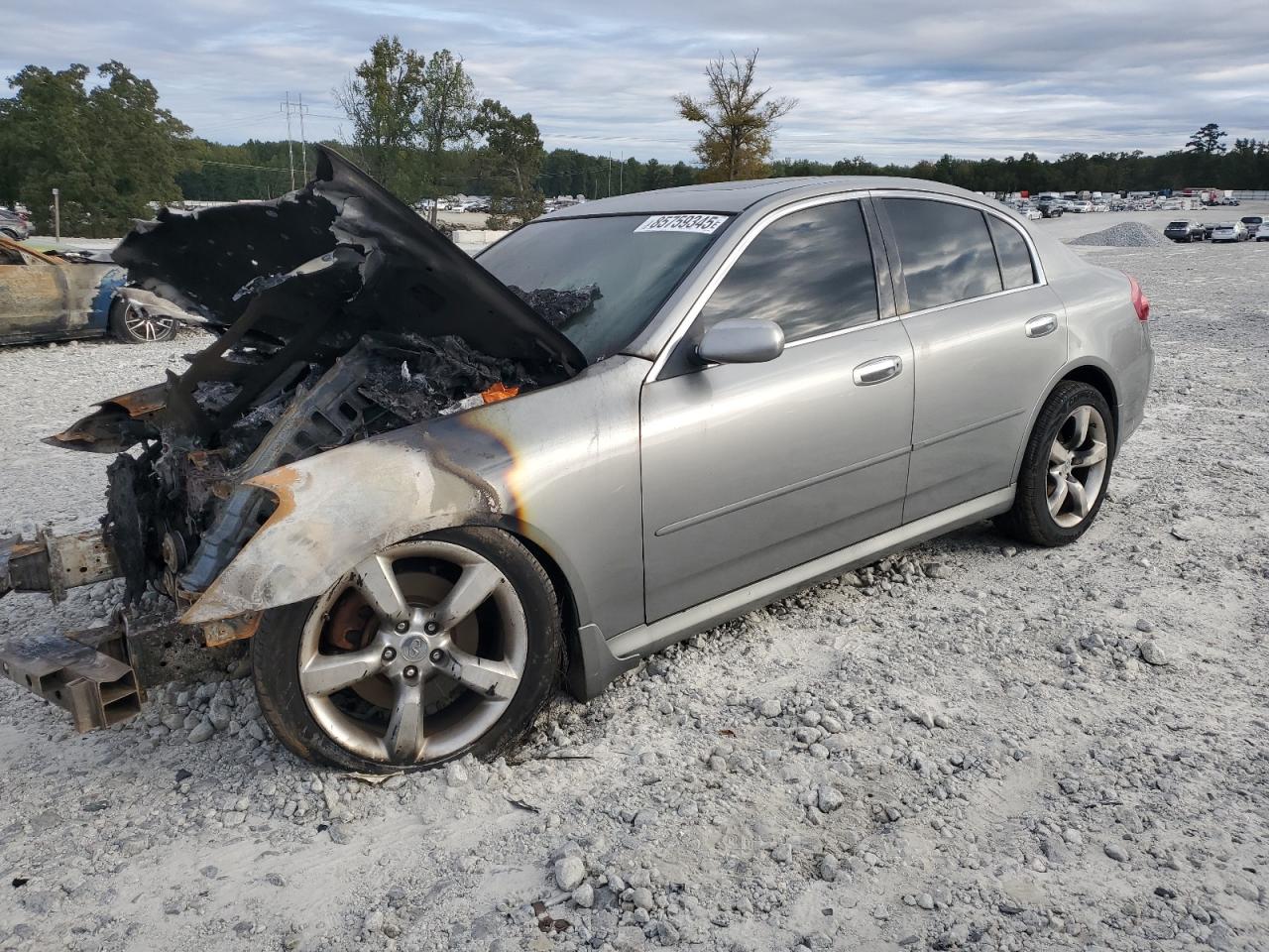 2005 Infiniti G35, VIN JNKCV51E05M220551 — Engine fire