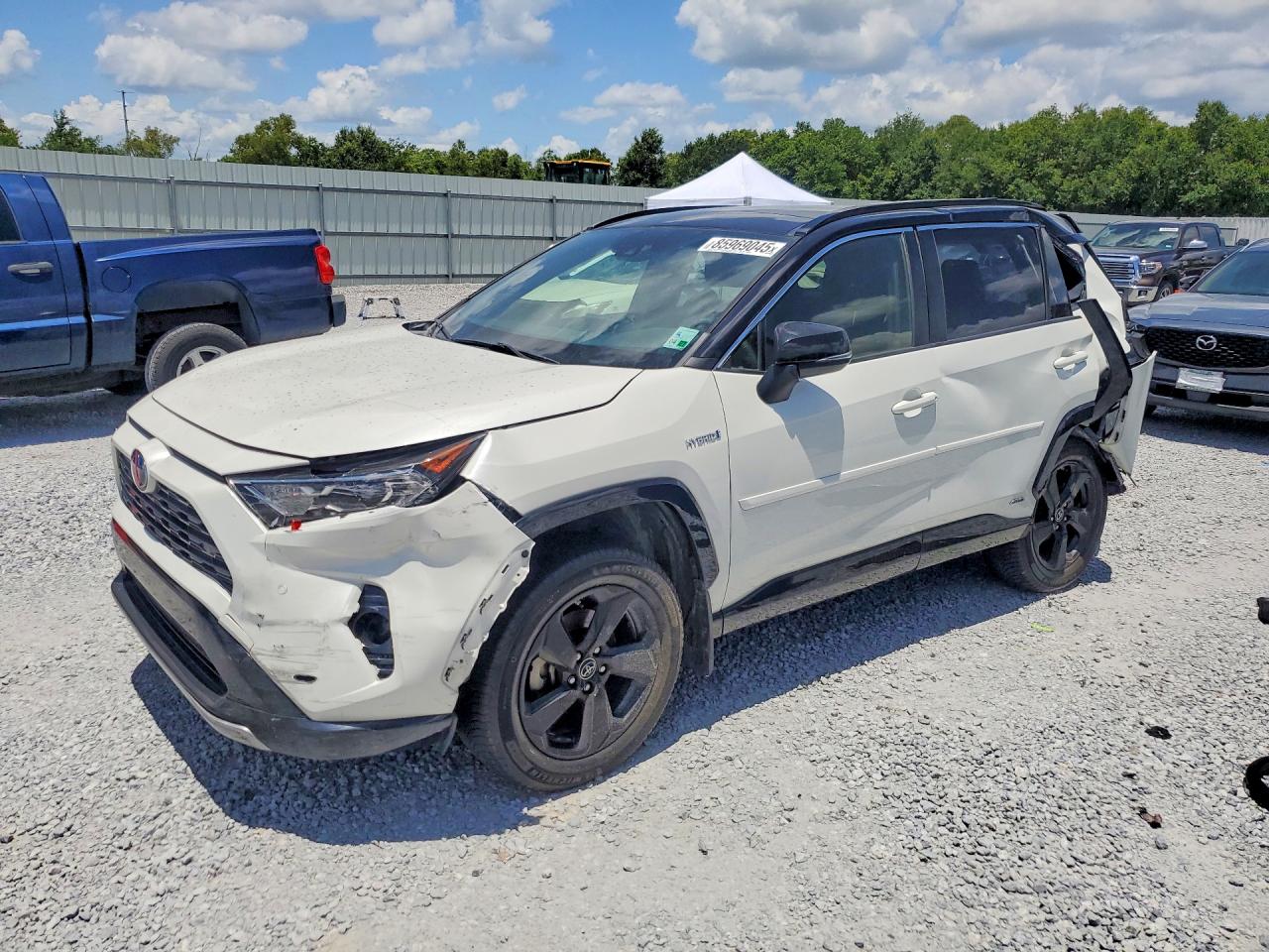 2019 Toyota RAV4 Hybrid XSE, VIN JTMEWRFV8KJ006945 — Rear end