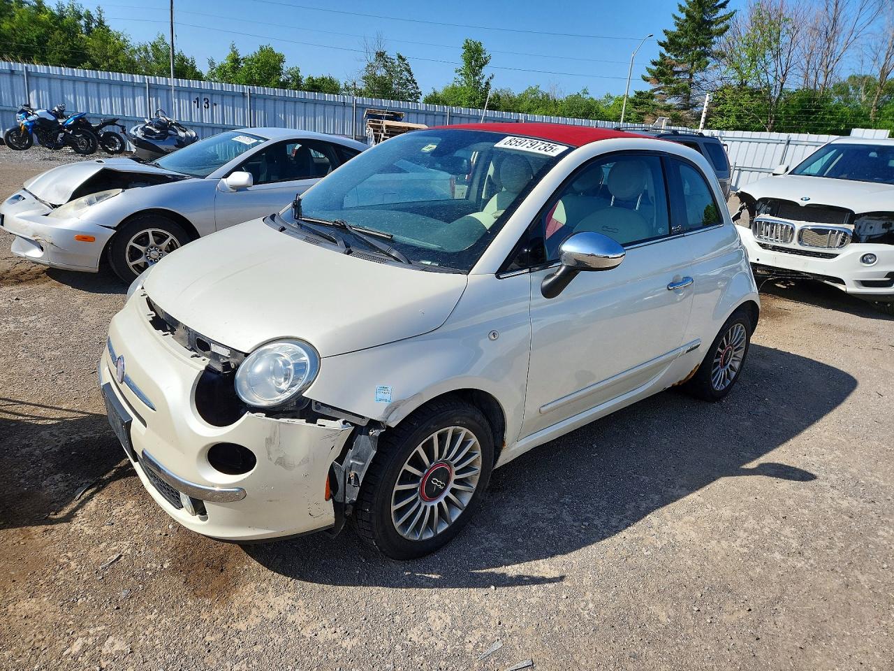 2012 FIAT 500 Lounge, VIN 3C3CFFER9CT378478 — Front end