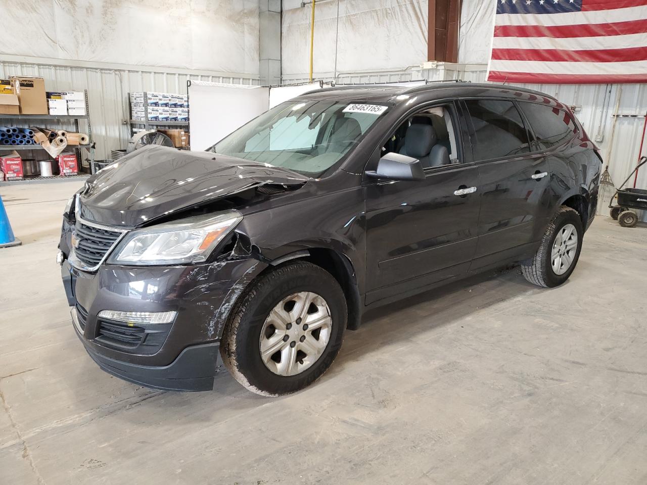 2015 Chevrolet Traverse LS, VIN 1GNKRFKD3FJ174172 — Frame damage