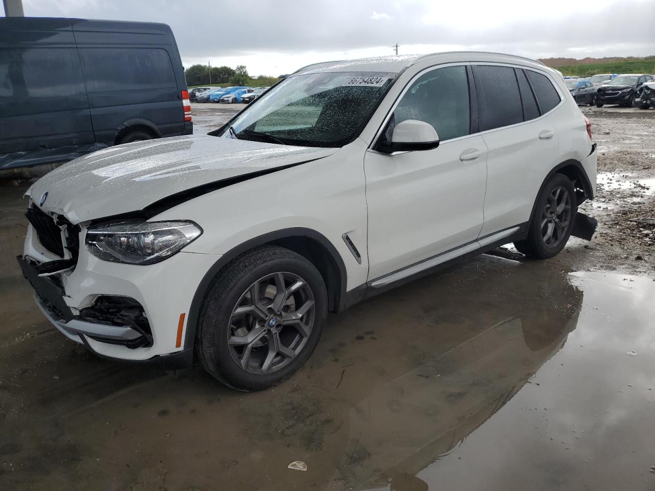 2021 BMW X3 sDrive30i, VIN 5UXTY3C00M9E74746 — Rear end