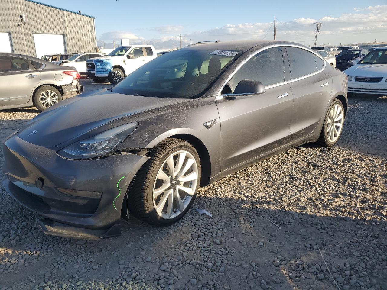 2018 Tesla Model 3 Long Range Battery, VIN 5YJ3E1EB8JF132683 — Front end