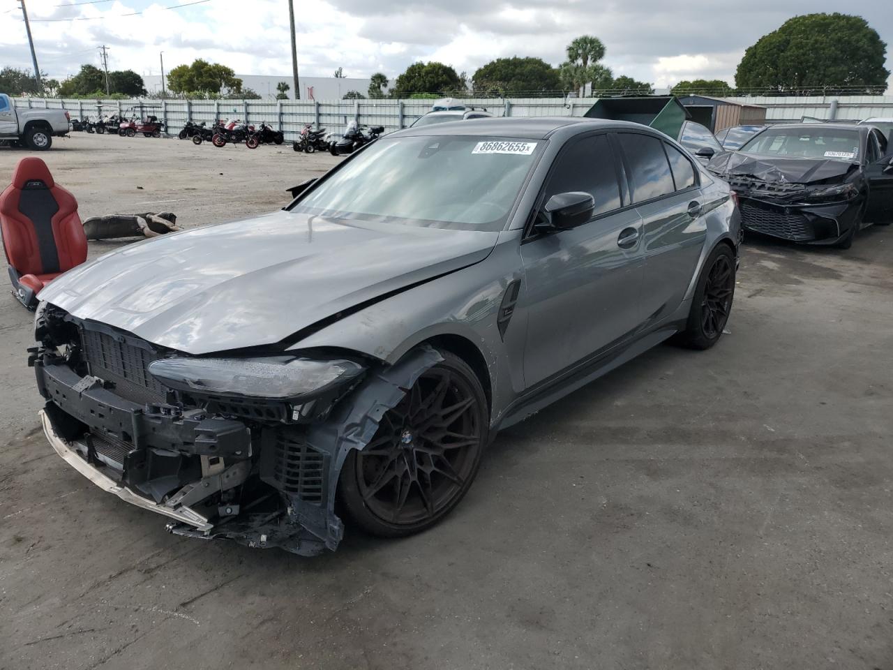 2022 BMW M3 Competition, VIN WBS33AY08NFM16938 — Stripped