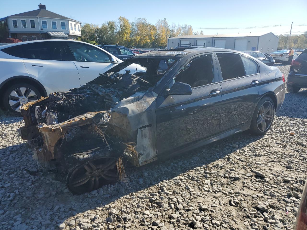 2013 BMW 5 Series 550i xDrive, VIN WBAFU9C5XDDY72692 — Engine fire